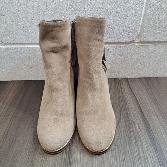 Dolce Vita Western Boots, Gray Ankle Suede Booties 3.5" Heel Women's Size 9.5M - Picture 3 of 8